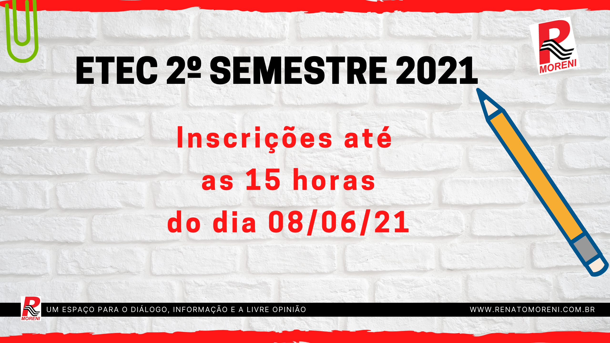 ETEC tem inscrições prorrogadas